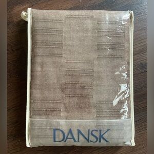 NEW Vintage DANSK Matera Bark Brown 100% Cotton 60x120” Tablecloth NWT